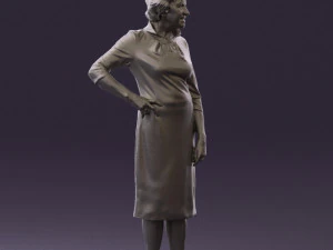 old woman in black silver crown 0555 3d print ready 3D Print Model