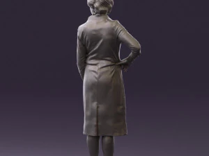 old woman in black silver crown 0555 3d print ready 3D Print Model