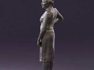old woman in black silver crown 0555 3d print ready 3D Print Model