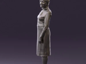 old woman in black silver crown 0555 3d print ready 3D Print Model