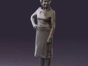 old woman in black silver crown 0555 3d print ready 3D Print Model