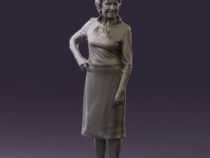 old woman in black silver crown 0555 3d print ready 3D Print Model