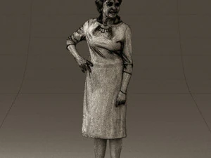 old woman in black silver crown 0555 3d print ready 3D Print Model