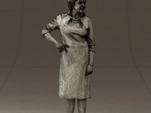 old woman in black silver crown 0555 3d print ready 3D Print Model