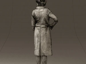 old woman in black silver crown 0555 3d print ready 3D Print Model