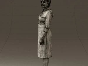 old woman in black silver crown 0555 3d print ready 3D Print Model