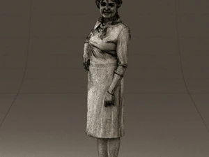 old woman in black silver crown 0555 3d print ready 3D Print Model