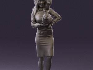 woman in pink with rabits 0558 3Dモデル