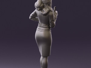woman in pink with rabits 0558 3Dモデル