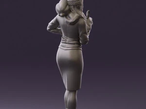 woman in pink with rabits 0558 3D Model