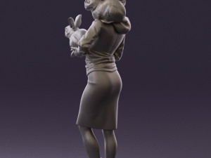 woman in pink with rabits 0558 3Dモデル