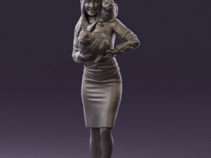 woman in pink with rabits 0558 3Dモデル