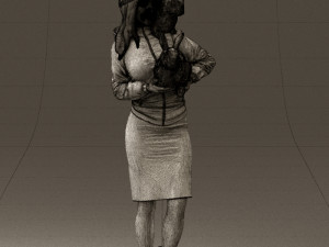 woman in pink with rabits 0558 3Dモデル