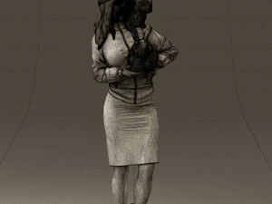 woman in pink with rabits 0558 3D Model