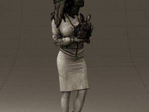 woman in pink with rabits 0558 3Dモデル