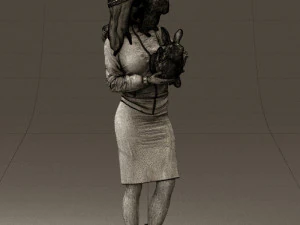 woman in pink with rabits 0558 3D Model