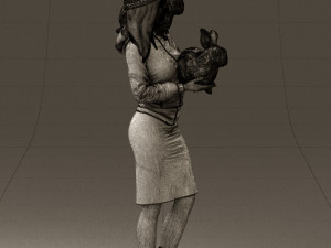 woman in pink with rabits 0558 3Dモデル
