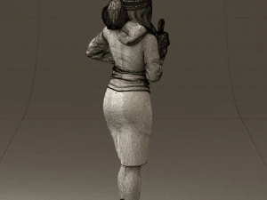 woman in pink with rabits 0558 3D Model