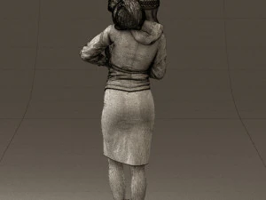 woman in pink with rabits 0558 3D Model