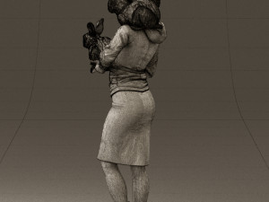 woman in pink with rabits 0558 3Dモデル
