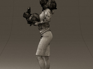 woman in pink with rabits 0558 3Dモデル