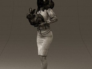 woman in pink with rabits 0558 3Dモデル