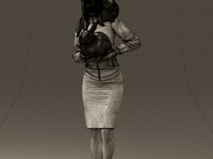 woman in pink with rabits 0558 3Dモデル