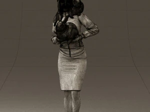 woman in pink with rabits 0558 3D Model