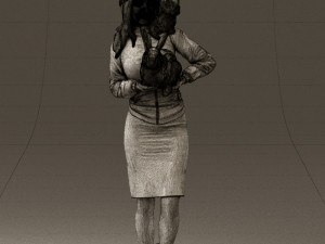 woman in pink with rabits 0558 3Dモデル