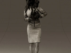 woman in pink with rabits 0558 3D Model