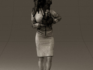 woman in pink with rabits 0558 3Dモデル