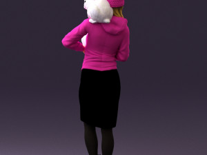 woman in pink with rabits 0558 3d print ready 3D 프린트 모델
