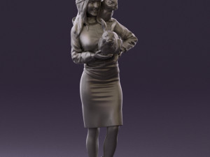 woman in pink with rabits 0558 3d print ready 3D 프린트 모델