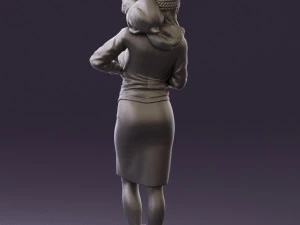 woman in pink with rabits 0558 3d print ready 3D Print Model
