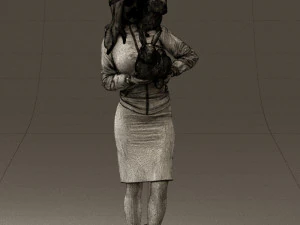 woman in pink with rabits 0558 3d print ready 3D Print Model
