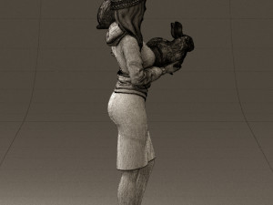 woman in pink with rabits 0558 3d print ready 3D 프린트 모델