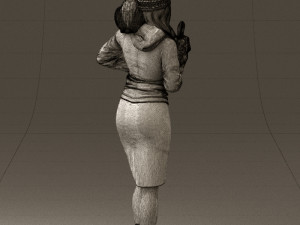 woman in pink with rabits 0558 3d print ready 3D 프린트 모델