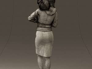 woman in pink with rabits 0558 3d print ready 3D 프린트 모델