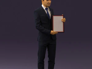maninbluesuitdiploma0557wrl 3D Model