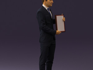 maninbluesuitdiploma0557wrl 3D Модель