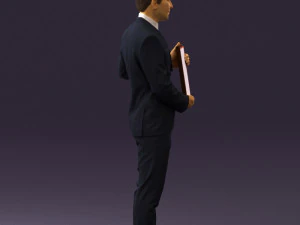 maninbluesuitdiploma0557wrl 3D Model
