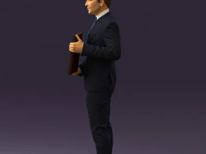 maninbluesuitdiploma0557wrl 3D Model