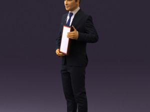 maninbluesuitdiploma0557wrl 3D Модель