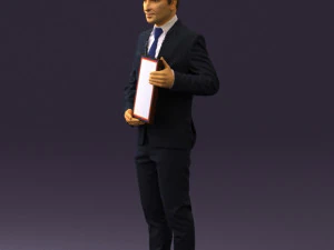 maninbluesuitdiploma0557wrl 3D Model