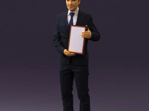 maninbluesuitdiploma0557wrl 3D Model
