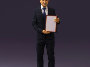 maninbluesuitdiploma0557wrl 3D Model