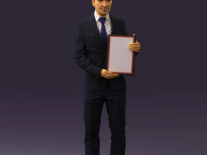 maninbluesuitdiploma0557wrl 3D Model