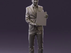 maninbluesuitdiploma0557wrl 3D Model