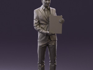 maninbluesuitdiploma0557wrl 3D Модель