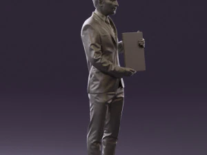 maninbluesuitdiploma0557wrl 3D Model